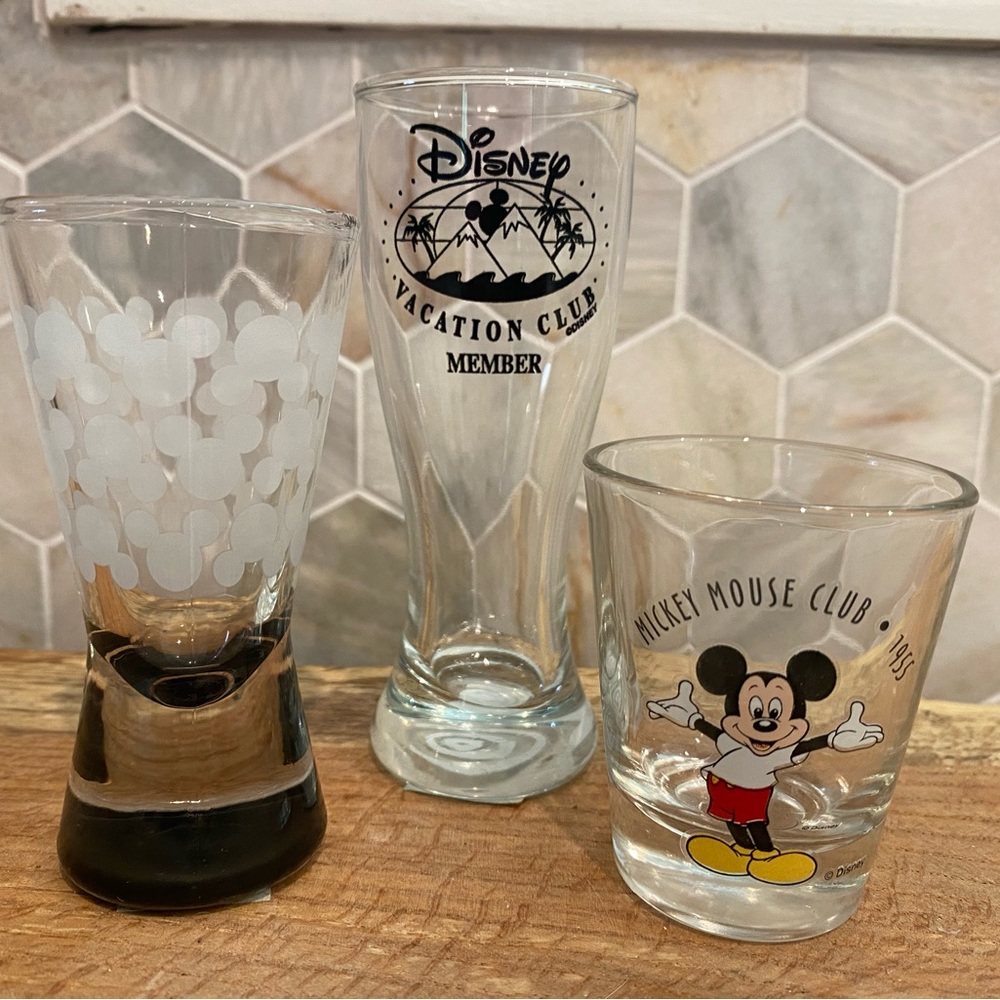 3 Disney Collectible Shotglasses